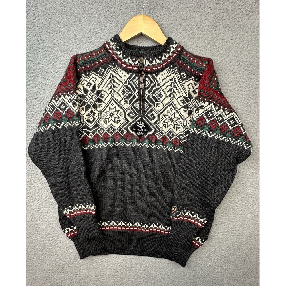 VTG Dale of Norway Sweater Womens Small Wool Fair Isle Salt Lake 2002 Olympics
